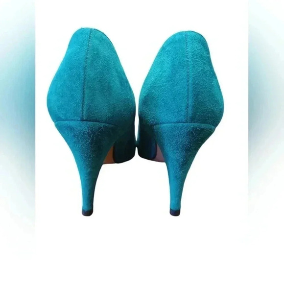 Bally High Heels Green Leather  Shoes Size 37 - Picture 4 of 9